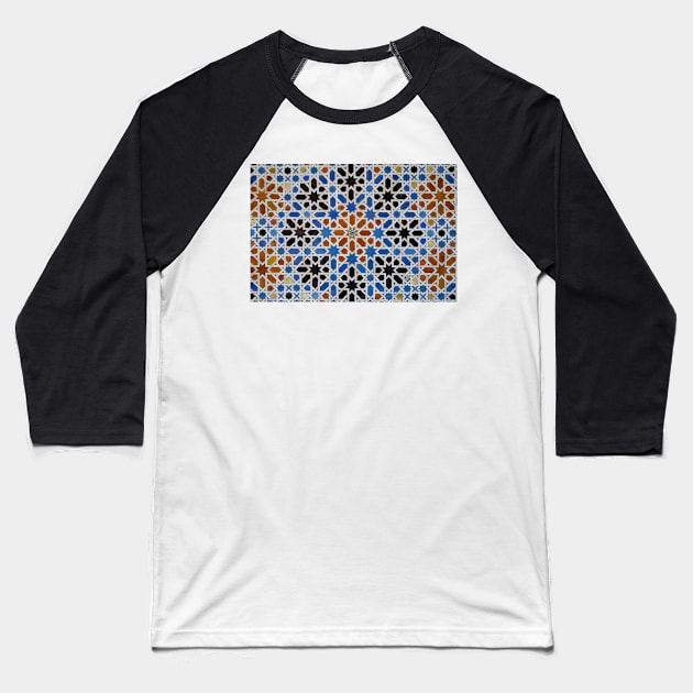 Seville Islamic tile pattern 1 Baseball T-Shirt by LieveOudejans